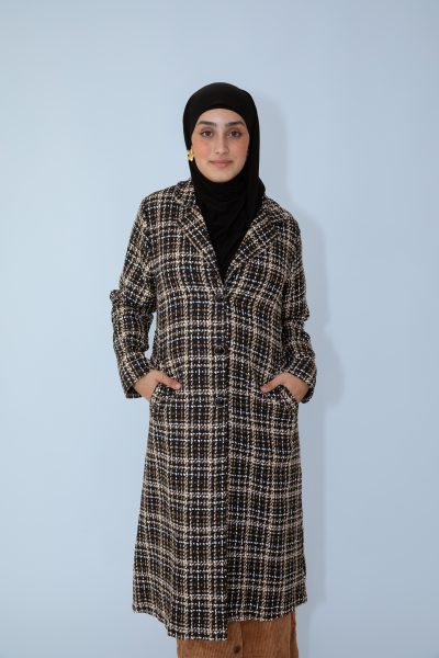 manteau chemise long nour tweed