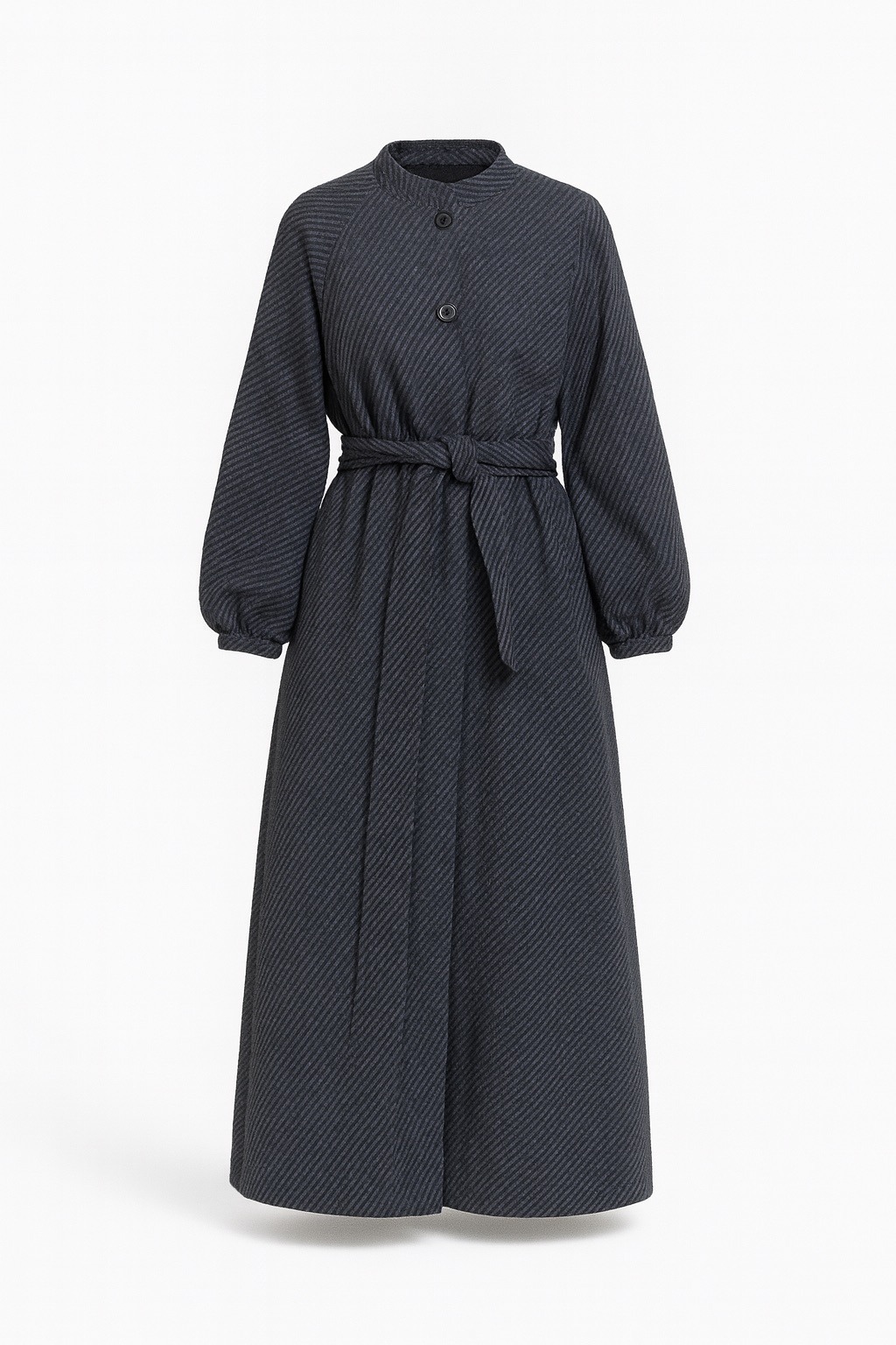 Manteau Long Noir Structuré – Élégance Intemporelle